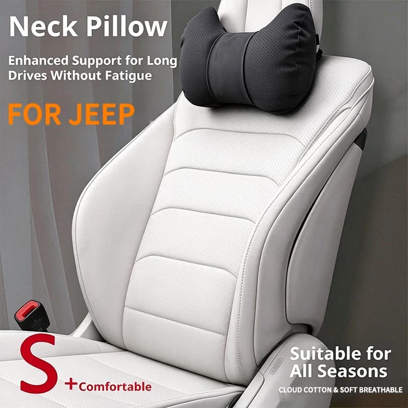 Universal car interior for reducing driving fatigue suitable for Jeep series models high-end horn-shaped neck support headrest