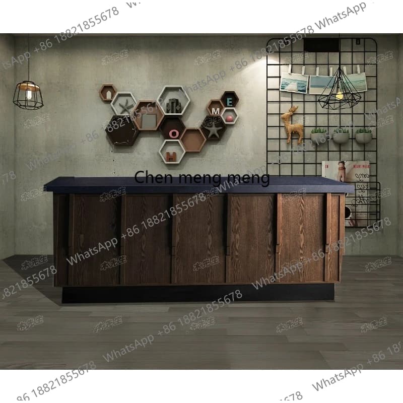 Company front desk checkout page retro Chinese clothing store simple modern bar 1.2 meters European corner counter table
