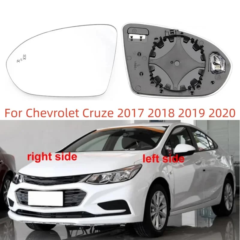 For Chevrolet Cruze 2017 2018 2019 2020 Rear View Mirrors Lenses Outer Rearview Side Mirror Glass Lens with Heating Blind Spot