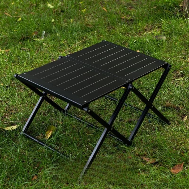 Outdoor camp Rubik's cube table shelf two-layer folding storage rack portable multi-function table