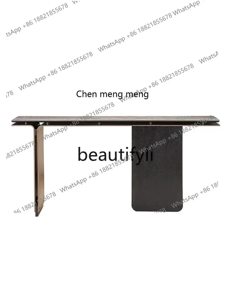 32A Modern Minimalist Entrance Platform Stainless Steel Metal Aisle Entrance Cabinet