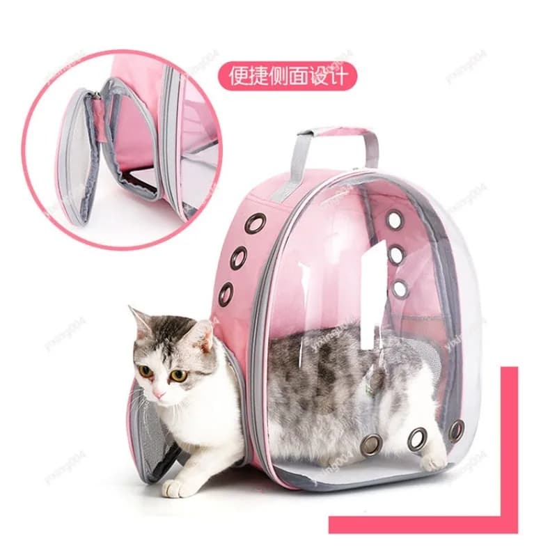 Portable Pet Backpack Bag, Breathable Large Capacity Cat Dog Carrier for Outdoor Travel Use