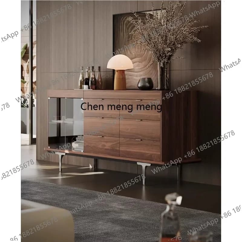 N138  Side cabinet Italian minimalist wine cabinet living room storage modern light luxury wall integrated locker