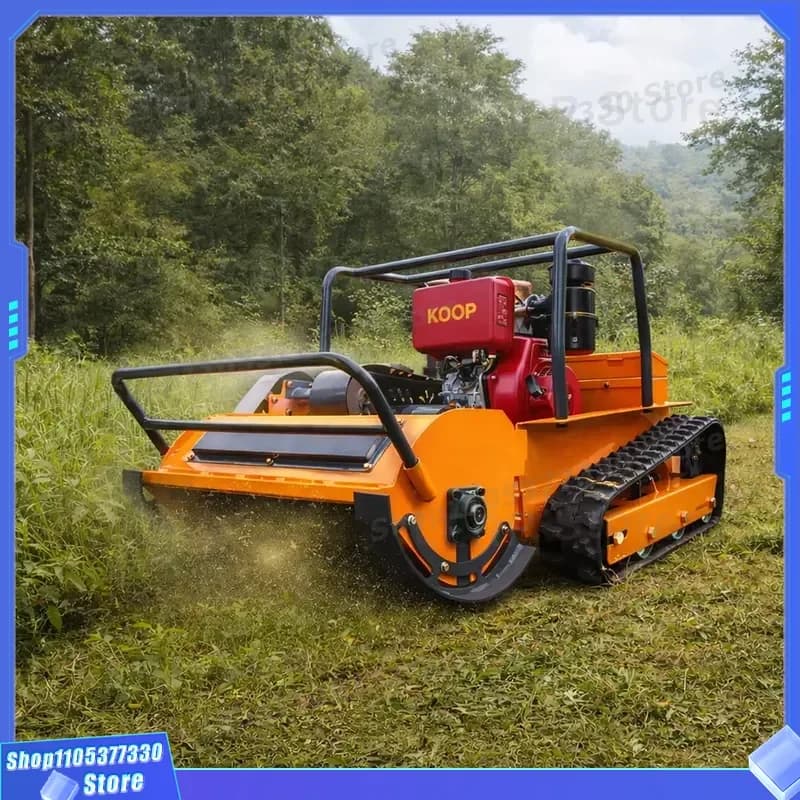 Remote Control Crawler Lawn Mower 800mm 1000mm 1200mm Cutting Width Agricultural Forestry Weeding Machine High Power Grass