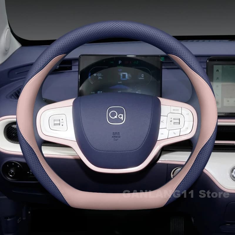 Leather Car Steering Wheel Cover For Chery QQ Ice Cream 2022-2024 2025 Auto Steering Wheel Chery QQ Ice Cream Accessories 2025