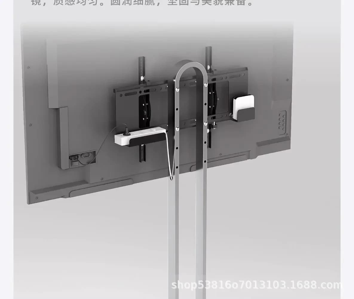 a5  TV Mobile Stand Silver Arc TV Floor Type Disc Cart Shelf Vertical TV Stand