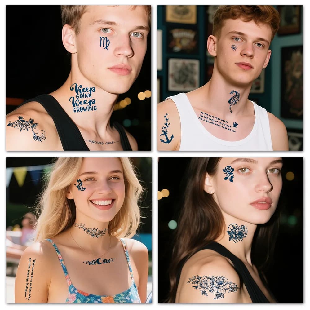 New spot small fresh tattoo   face arm invisible  tattoo sticker herbal semi-permanent tattoo sticker