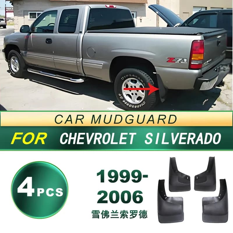 Upgrade Mud Flaps for Chevrolet Silverado 1999-2006 4Pcs OEM Style Splash Guards Classic Truck Enhanced Protection
