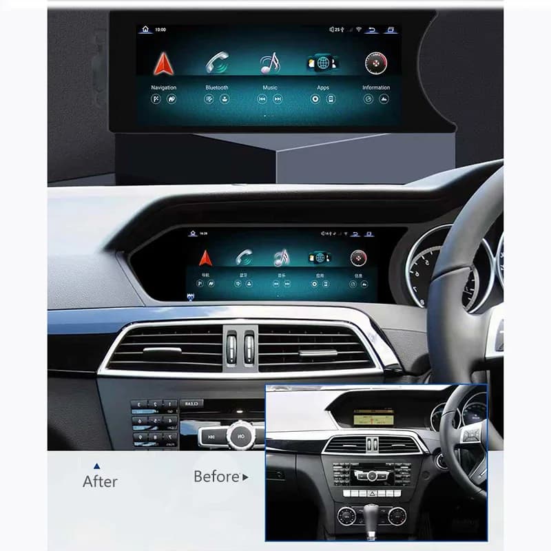 8.8" Smart Touch Screen Android Radio CarPlay Android Auto GPS MP3 For Mercedes Benz C-Class W204 2011-2014