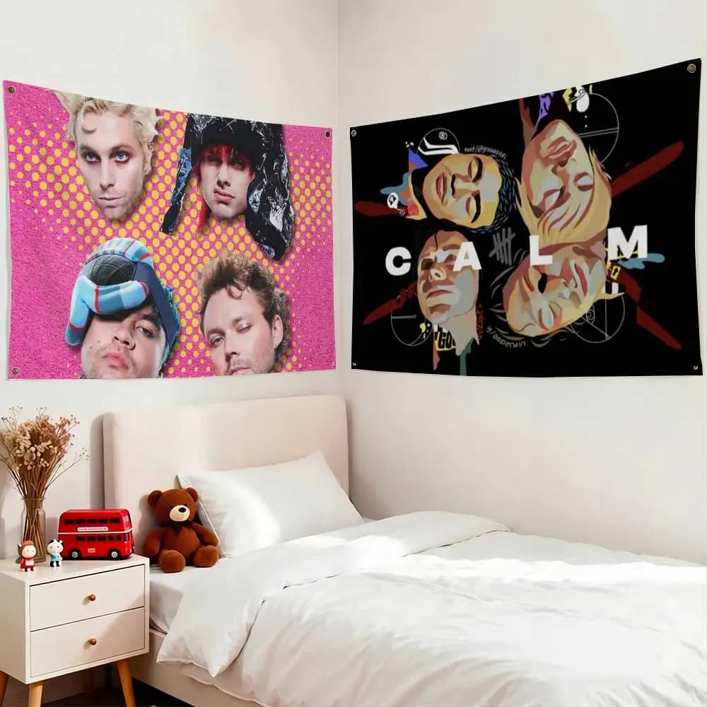5 Seconds of Summers 5SOS Flags Wall Hanging Tapestry Outdoor Garage Room Decorative flag Background Blanket