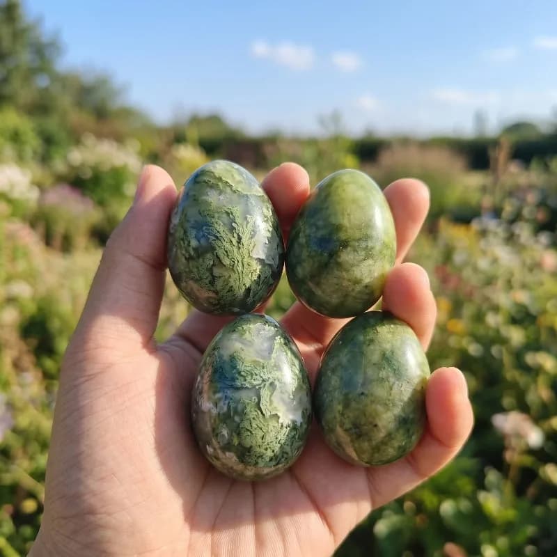 Natural Serpentine Jade Egg, Easter Crystal Chicken, Home Decoration