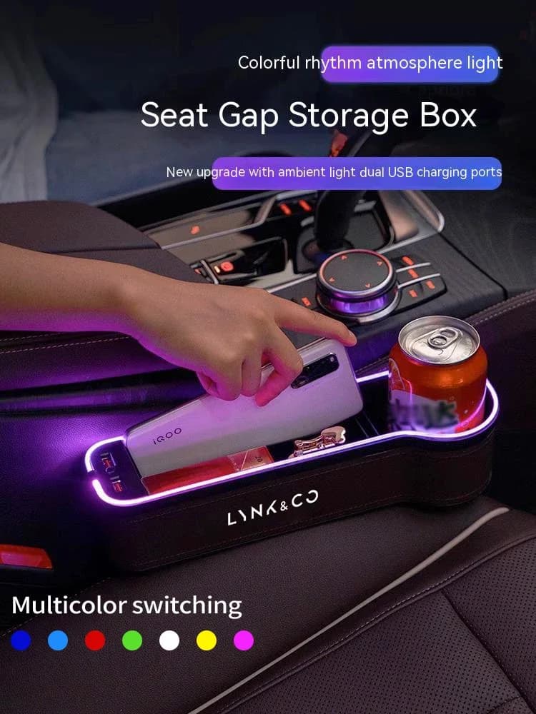 Lynk & Co 03 PHEV 05 09 PHEV 09 mhev 01 06 02 03 car sewn seat gap crevice slot storage box with USB charging auto accessories