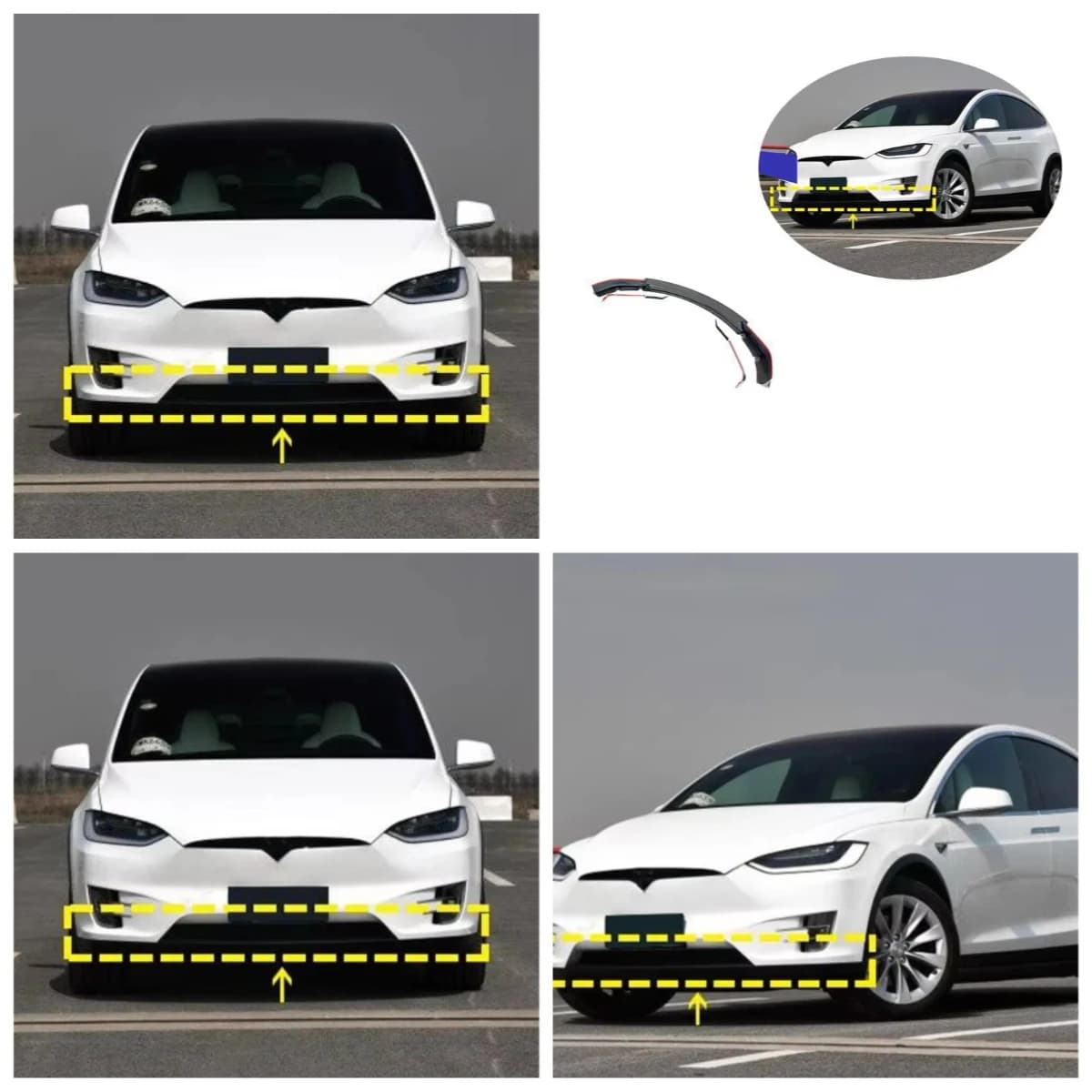 Carbon Fiber Front Lip Spoiler for Model X 2016-2018 Bumper