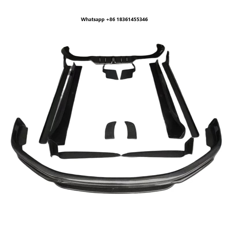 For  992 911 2019-2022 Te-Chart Style Carbon Fiber Body Kit Bumper Front Lip Separator Side Skirt Rear Diffuser Body Kit