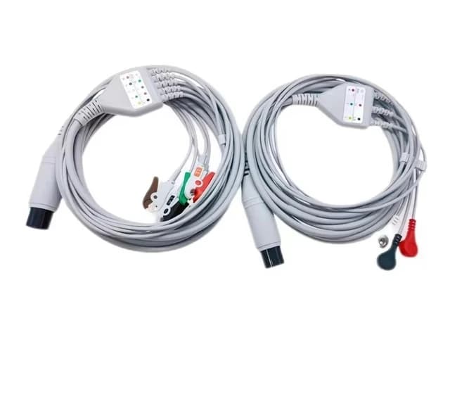 AAMI 6P Contec Direct-Connect 3 Lead ECG Cable AHA Snap