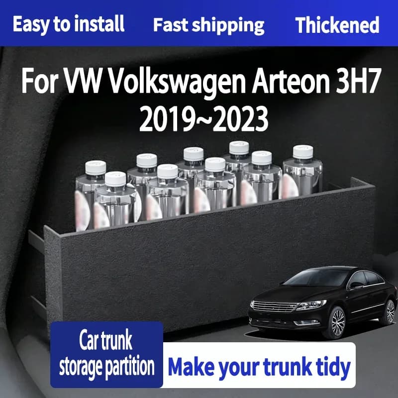 For VW Volkswagen Arteon 3H7 2019~2023 Car Organizer Trunk Side Partition Auto Parts Trunk Accessories Storage Tools Auto