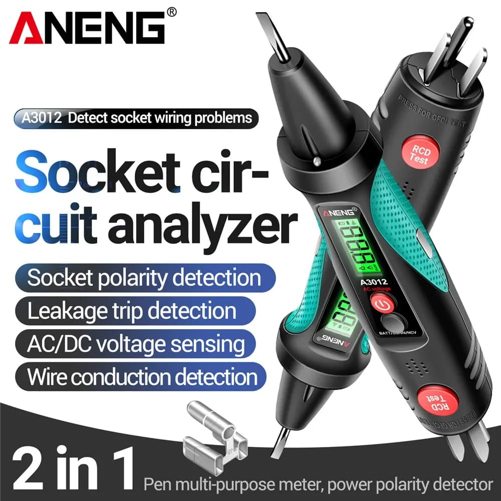 ANENG A3012 Circuit Breaker Finder socket tester electrician AC/DC Voltage Tester Socket Circuit Analyzer NCV Polarity Leakage