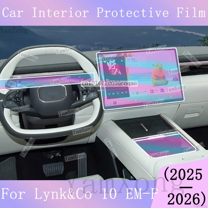 For Lynk & Co 10 EM-P Car Center Console Gearbox Panel Interior Kit Protective Film Navigation Dashboard Screen Scratch Sticker