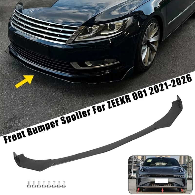 Sport Front Bumper Splitter Spoiler Lip For ZEEKR 001 2021-2026 5Pcs Adjustable Sectional Car Exterior Tuning Body Kit