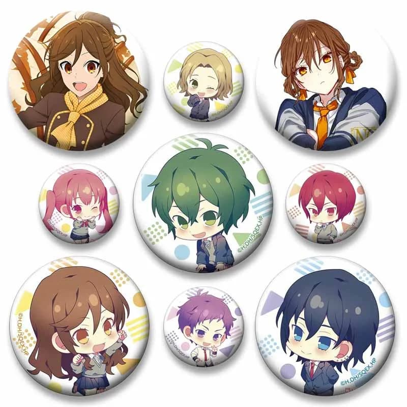 Cute Horimiya Anime Badges Funny Cartoon Role Playing Button Pins Izumi Kyouko Hori Brooch Backpack Shoes Hat Decor Accessories