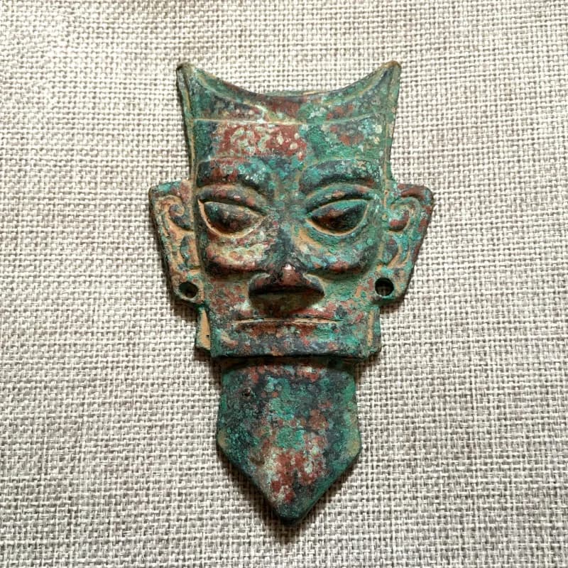 Chinese antique collection bronze masks Sanxingdui masks Nice Art Work