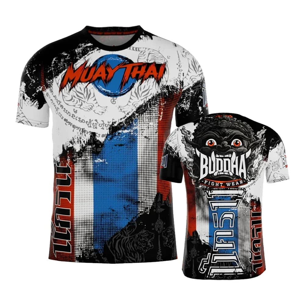 2025 Summer Hot Selling New Boxing Suit Men's T-shirt Loose and Breathable 3D Printed Short Sleeved Men's Sports and Fitness Top