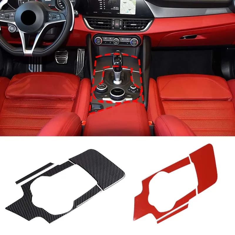Center Control Cup Holder Cover Trim Sticker Drink Holder Frame Decoration Car Accessory For Alfa Romeo Giulia 952 2017-2019 LHD