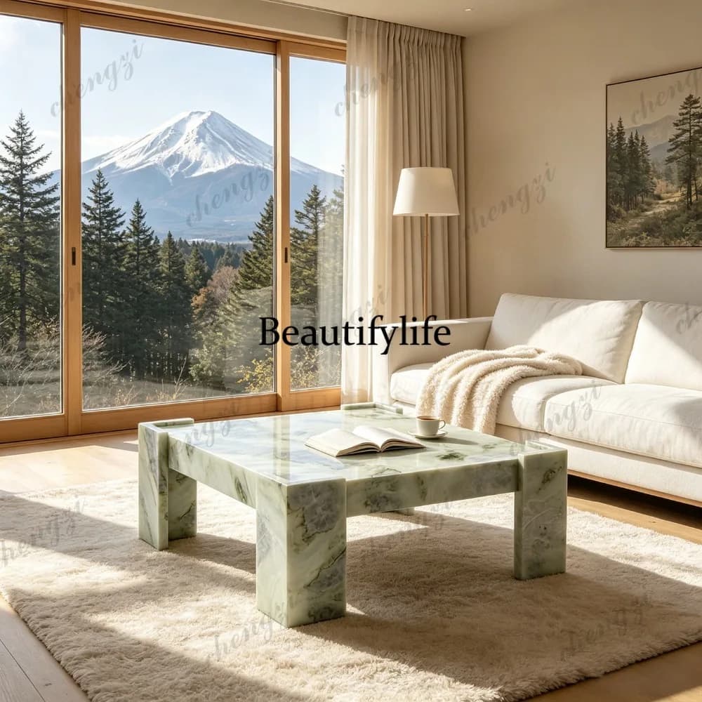 Italian high-end natural marble square coffee table living room designer coffee table
