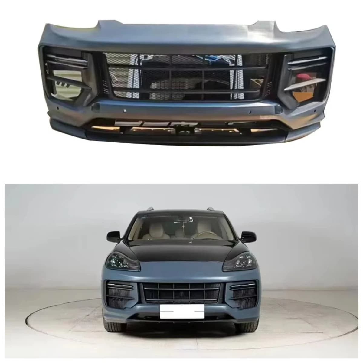 Bodykit Kit Front Body Bumper 2024 Led Accessories Headlight Quality Coupe to Turbo Kits Facelift for Porsche Cayenne Upgrade
