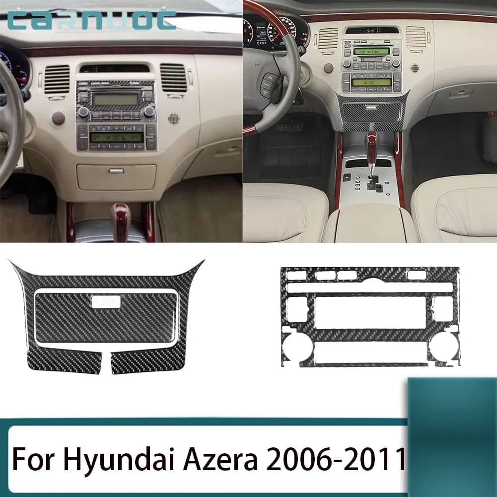 Carbon Fiber Various Parts Black Stickers For Hyundai Azera 2006 2007 2008 2009 2010 2011 Car Interior Decorative Accessories