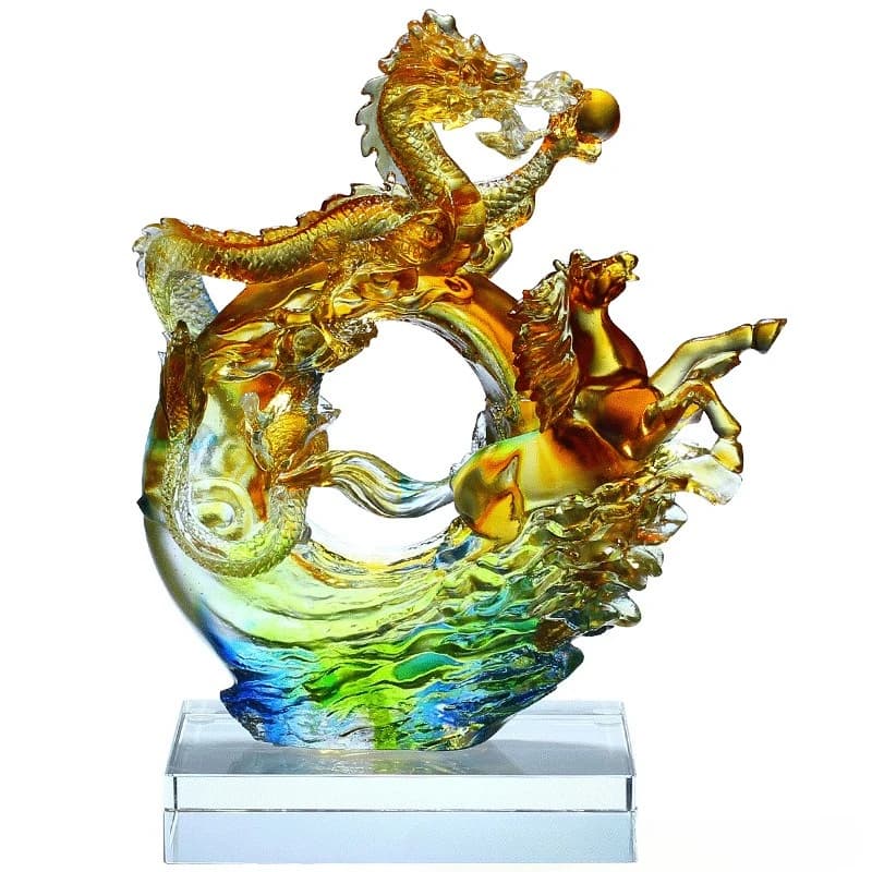 Glazed Crafts Longma Spirit Ornament Chinese Living Room Decoration Company Opened
