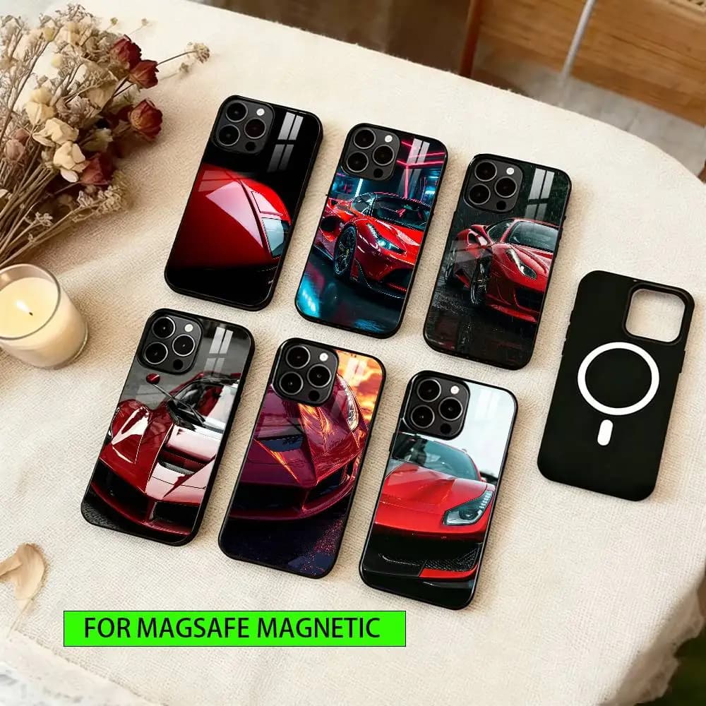 Prancing Horse Sports Car Phone Case For iPhone17,16,15,14,13,12,11 Plus,Pro Magnetic For Magsafe Wireless Charging