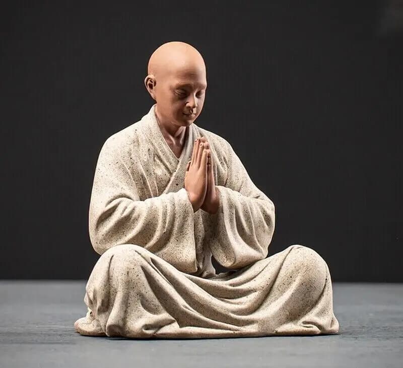 Chinese Porcelain Ceramic Monk Statue Buddha Buddhism Zen Figure Decor