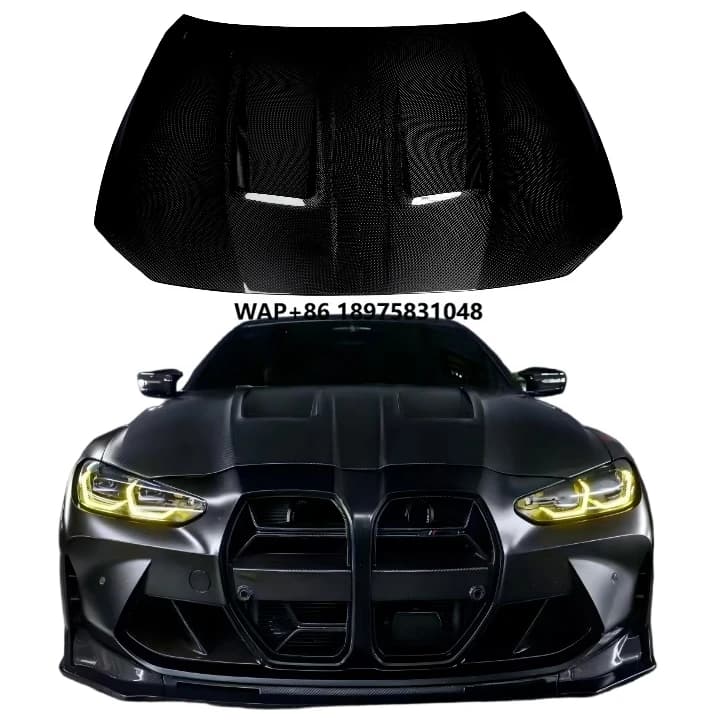 For 4 Series G22/G26 Alp N Style Vented Carbon Fiber Hood Glossy Carbon New Retrofit/Upgrade Clip-on Universal Fitment