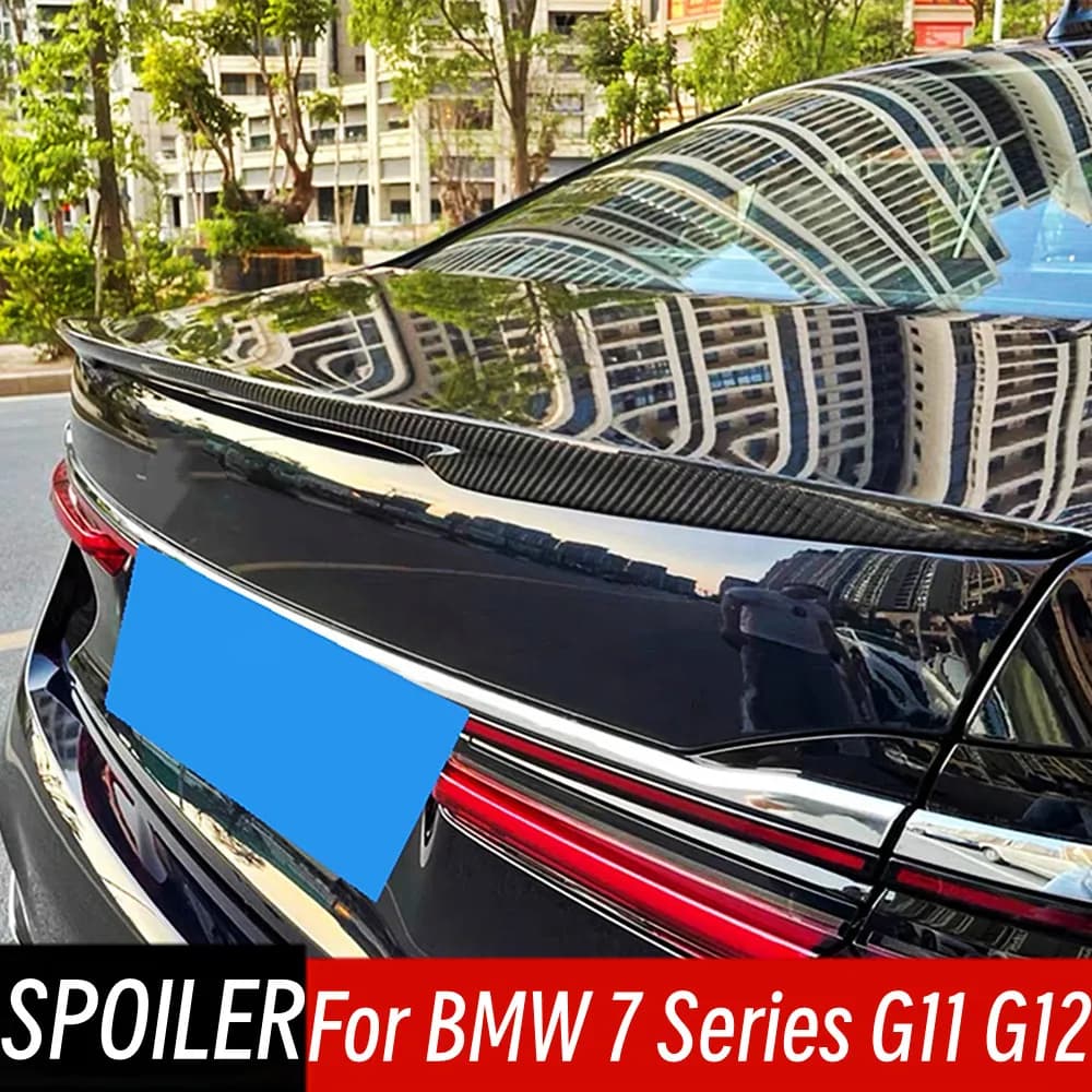 For BMW 7 Series G11 G12 730i 740i 750i 2019-2023 Rear Trunk Lid Ducktail Lip Spoiler Wings Car Black Carbon Exterior Accessorie