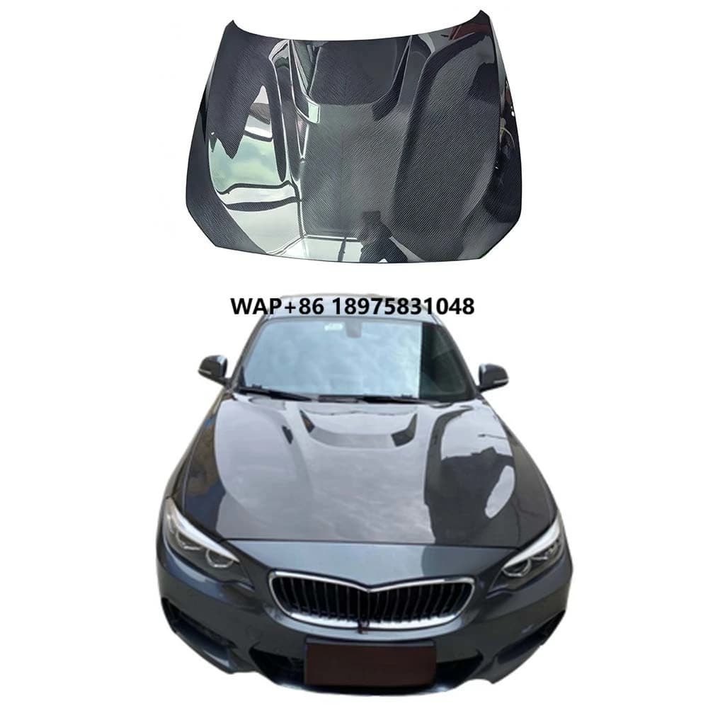 New CS Style Pre-preg Dry Carbon Fiber Bonnet Hood for F22/F23 for 2 Series Bolts Bolt-On Installation Engine Ventilation