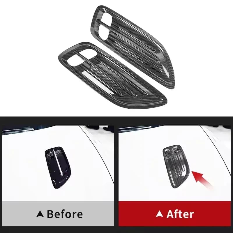 For KIA Stinger Real Carbon Fiber 2018-2023 Exterior Hood Engine Vent Trim Cover Decoration Modification Body Kit Accessories