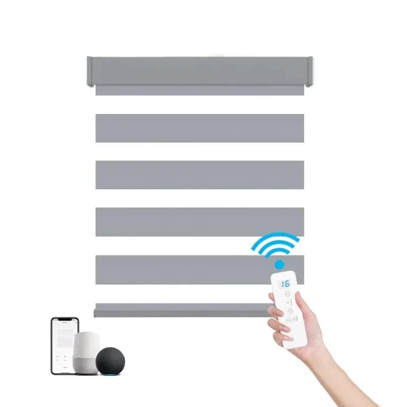 Modern Smart Wireless Electric Day Night Electric Battery Powered Roller Shutter Zebra Blinds