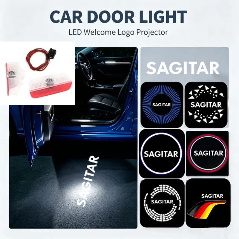 2Pcs For Volkswagen Sagitar 2006-2017 LED Ghost Logo Laser Projector Car Door Welcome Courtesy Shadow Light Decor Accessories