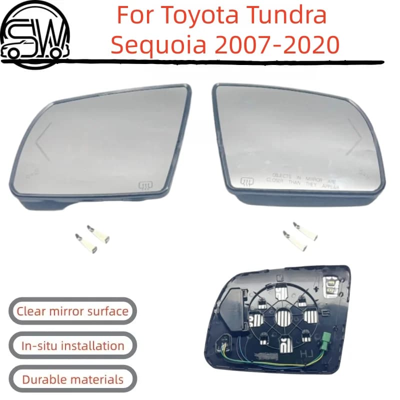 For Toyota Tundra Sequoia 2007-2020 Rearview Mirror Glass With Blind Spot.