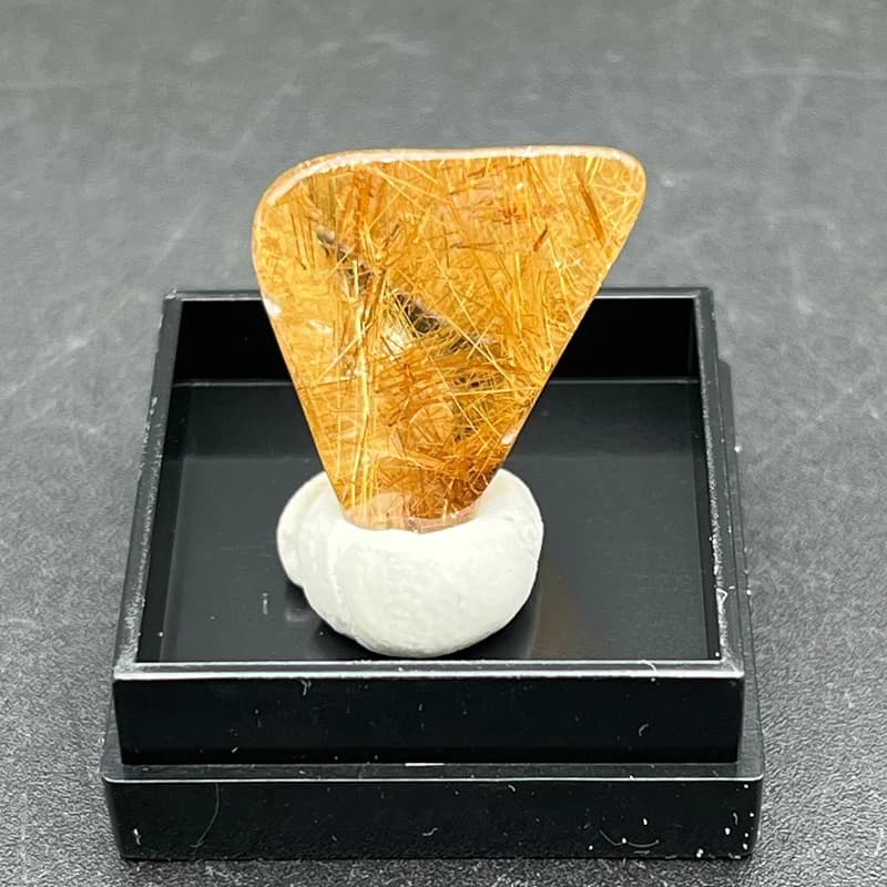 100% Natural Brazilian Gold Quartz Hair Crystal Mineral Specimen Crystal Rock Gemstone and Crystal Quartz Box Size 2.7cm