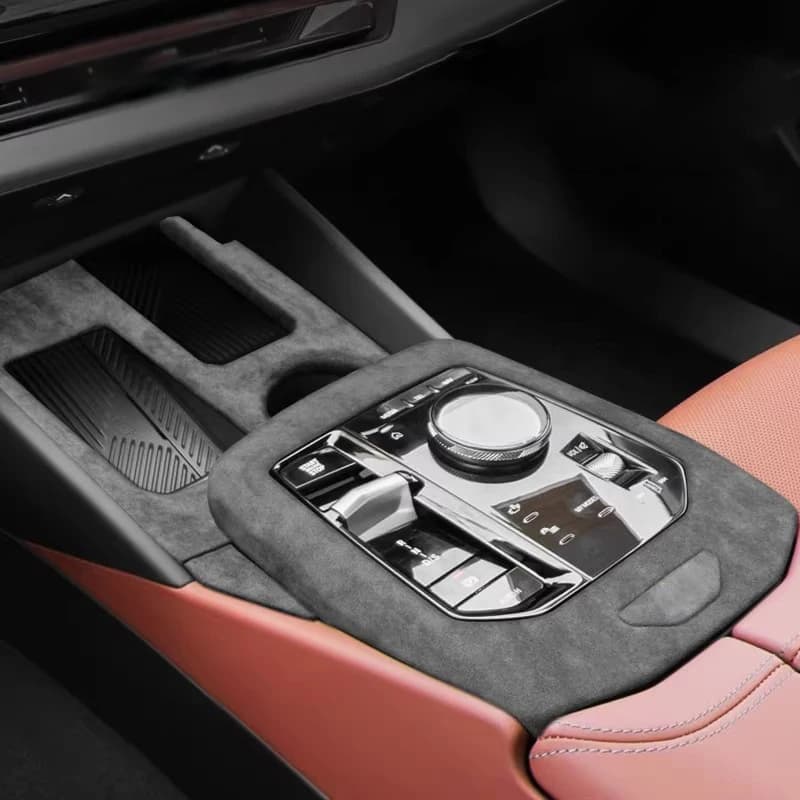 For BMW 5 Series G60 2024 2025 2026 Italy Suede Overlay Central Gear Shift Panel Window Glass Lifting Frame Rear Air Vent Cover