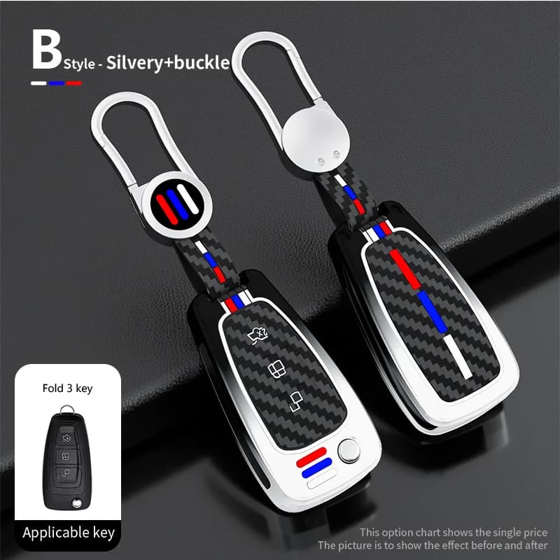 Alloy Car Key Case Cover Shell Protect Fob For Ford Focus 3 4 ST Mondeo MK3 MK4 Fiesta Fusion Kuga Ecosport Accessories