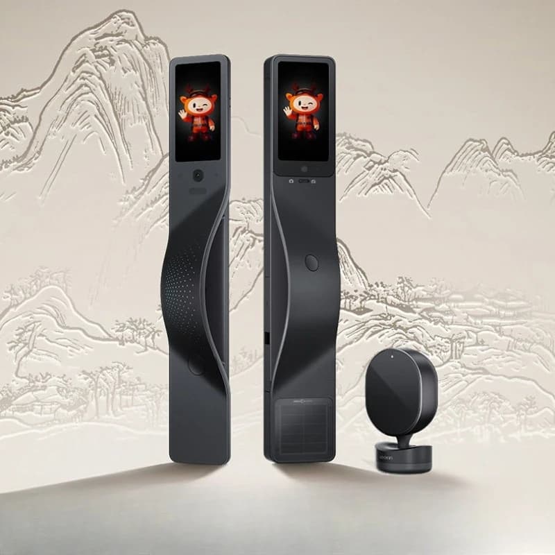 Air charging unlimited battery life true AI dual screen three camera smart lock V7 Max