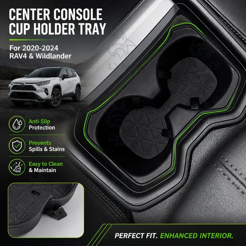 For 2020-2024 RAV4 & Wildlander Center Console Cup Holder Cover Tray Car Interior Accessories Modification Parts