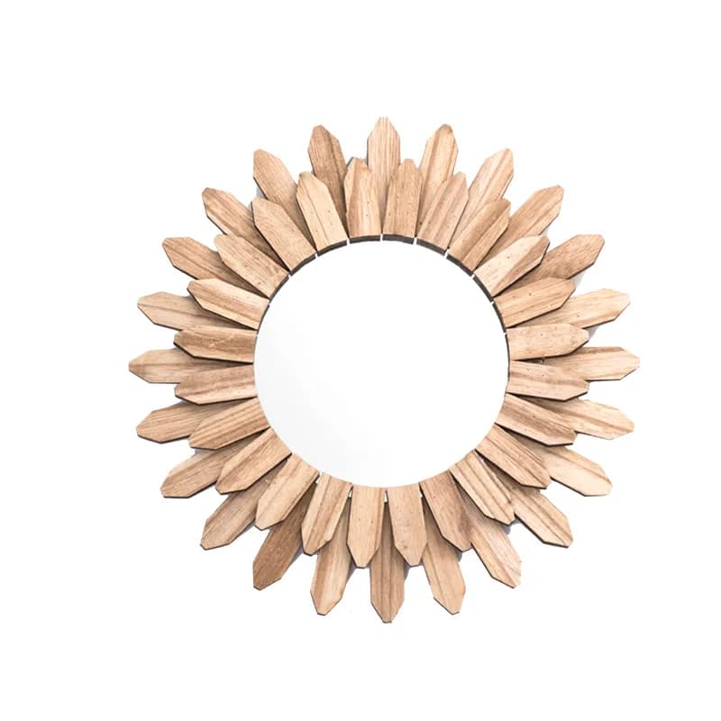 European Style Solid Wood Handmade Decoration Mirror Hanging Homestay Hotel Entrance Decorations