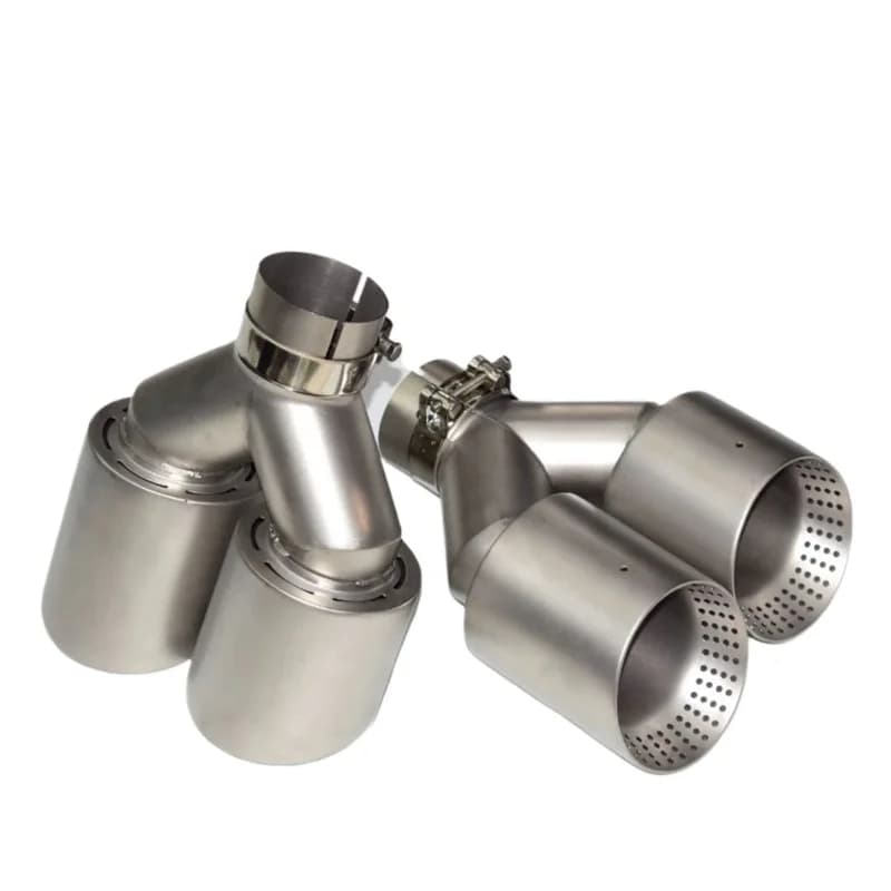 Automotive modification exhaust pipe tailpipe universal model frosted mesh single outlet double outlet stainless steel tailpipe
