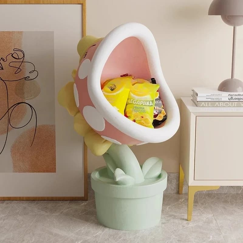 Living room large sofa next to bedroom floor snack rack cartoon large decoration