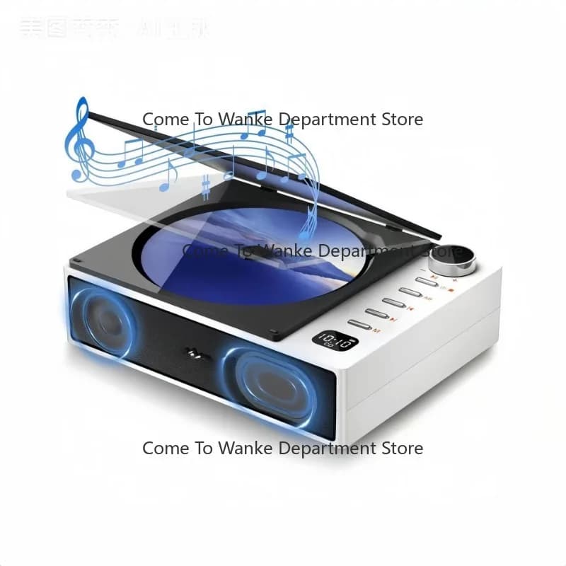 Rechargeable Retro CD Player with Screen, Portable Bluetooth Speaker, All-in-One Album Player