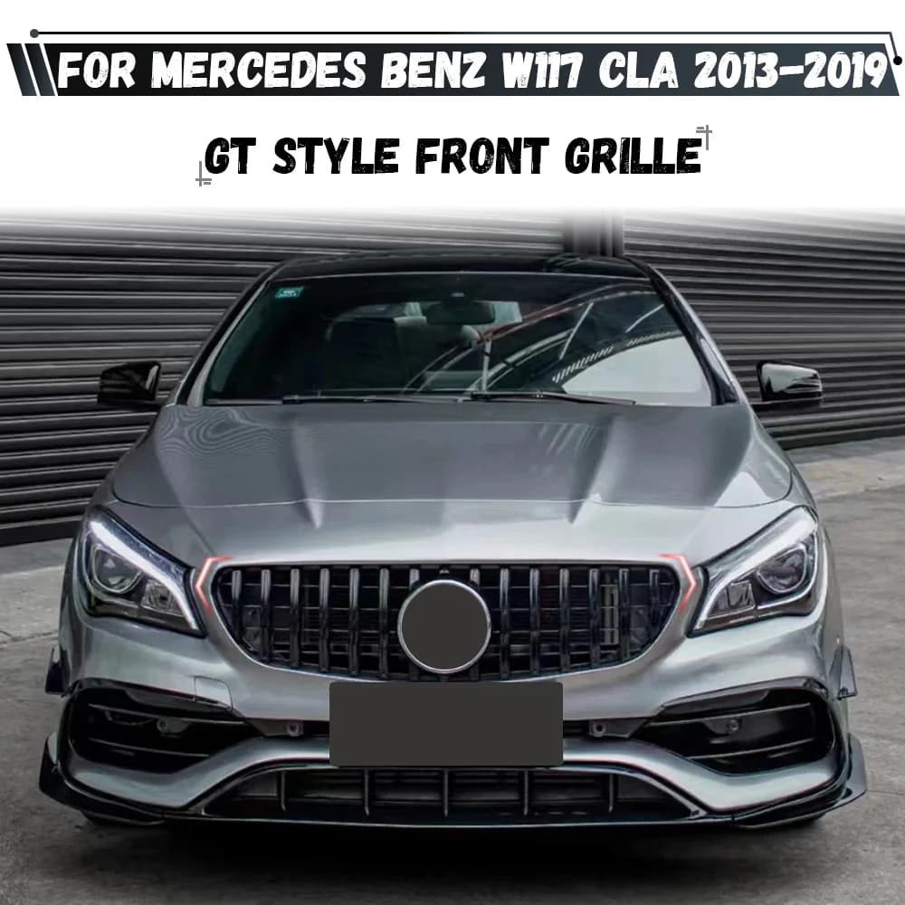 For Mercedes Benz CLA-Class W117 2013-2019 CLA180 CLA200 CLA250 GT Style Front Bumper Grille Hood Mesh Front Grill